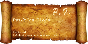 Patócs Ilona névjegykártya