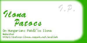 ilona patocs business card